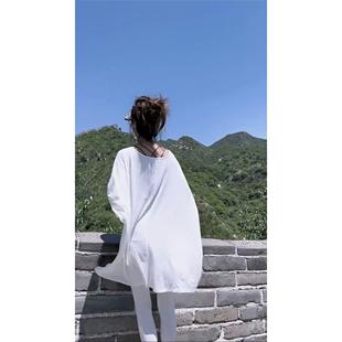 新款 长袖 韩版 宽松蝙蝠袖 套装 上衣打底裤 2023夏季 防晒两件套女 时尚