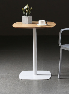 轻奢餐桌现代简约北欧白色小圆桌子家用甜品店咖啡厅方桌餐厅卡座