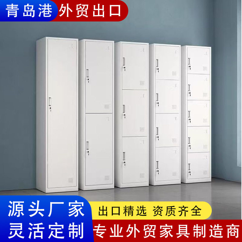 钢制单列更衣柜员工宿舍换衣柜学校带锁存包柜外贸出口爆款铁皮柜