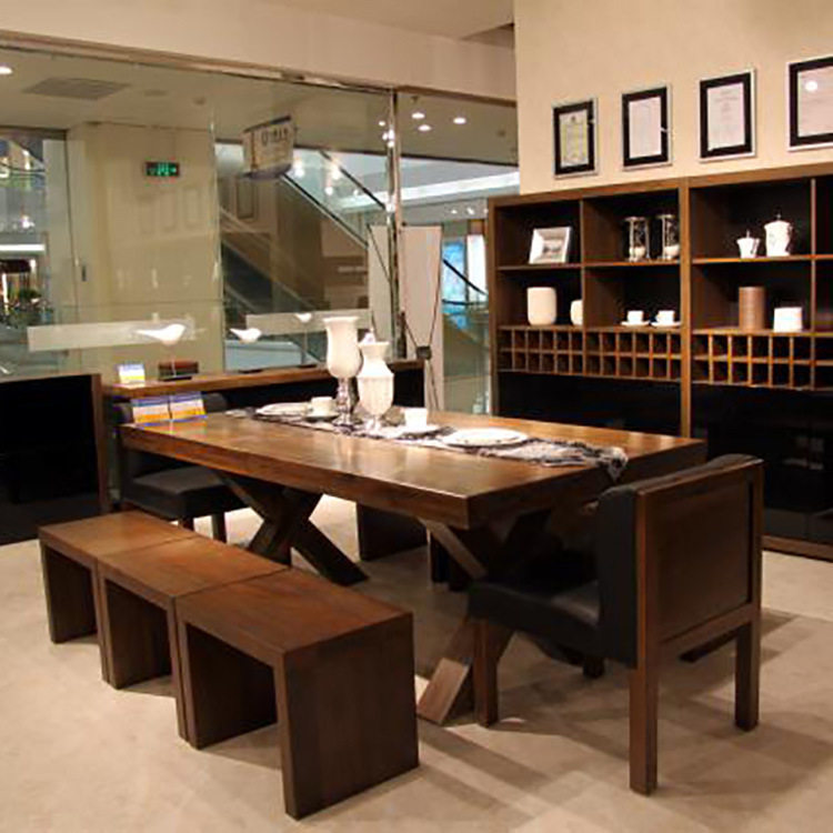 简约现代复古实木酒店餐桌餐椅办公桌酒吧桌酒店桌餐厅餐桌椅组合