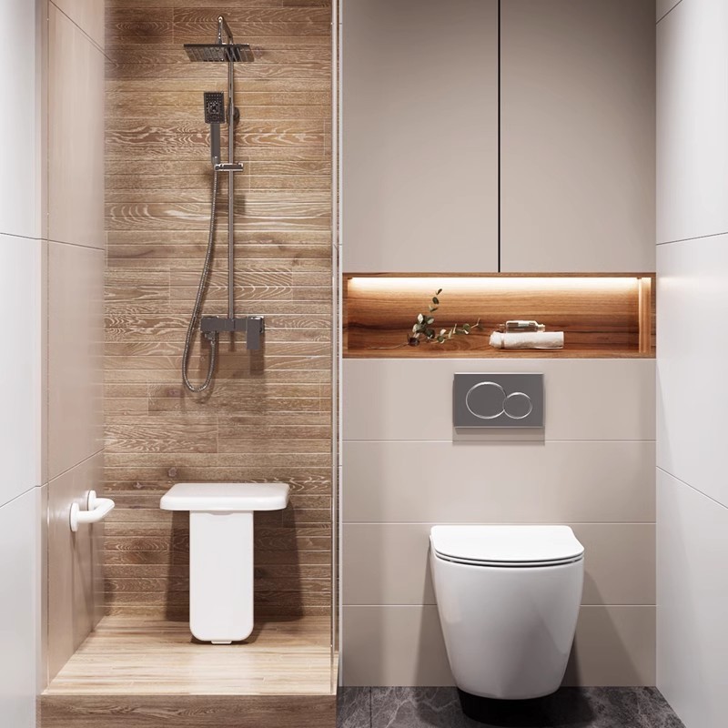 浴室折叠凳卫生间靠墙壁挂式老人防滑安全洗澡凳走廊玄关换鞋凳子