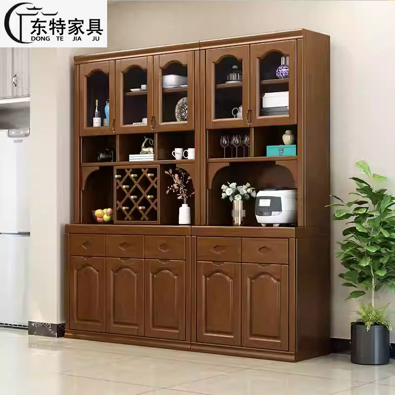 中式实木餐边柜酒柜收纳碗柜客厅靠墙玄关茶水间厅柜置物储物柜子
