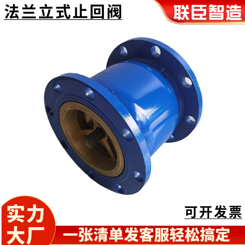 蓝色球墨铸铁立式法兰消声止回阀单向逆止阀DN50 65 80 100150200