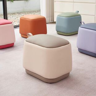 方形皮凳子沙发矮凳茶几坐墩门口换鞋凳脚凳客厅凳子现代简约家用