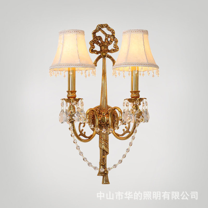 法式复古别墅客厅壁灯奢华大气餐厅装饰灯具欧式水晶卧室床头灯