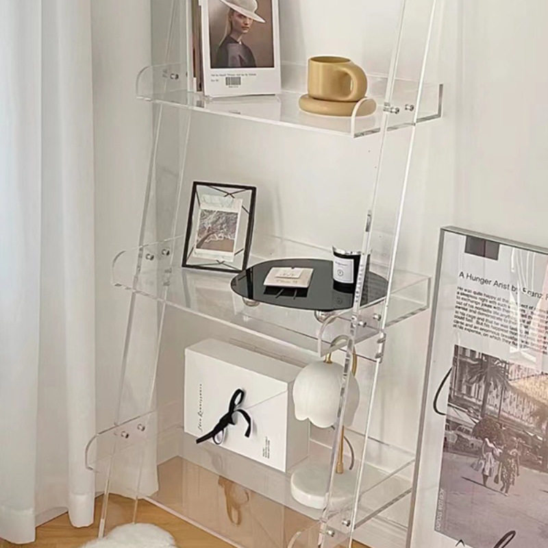 亚克力靠墙书架卧室多层展示架创意陈列架落地透明花架浴室置物架