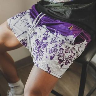 back tie loose shorts Sports 运动印花系带宽松短裤 printed