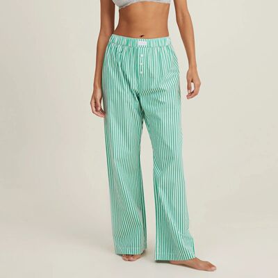 Leisure striped loose legged trousers   休闲条纹宽松阔腿长裤