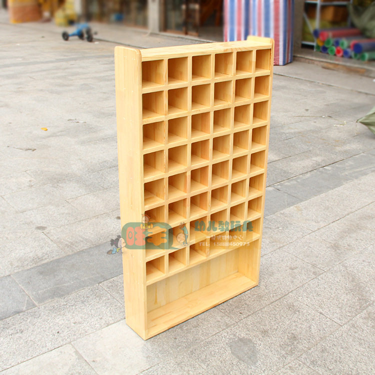 实木口杯架幼儿园格子口杯架48格儿童茶杯柜小孩水杯架木质杯子架