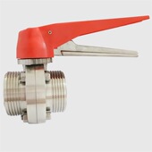 304不锈钢鸭嘴手柄蝶阀 卫生食品级T型外螺纹活接蝶阀 丝扣阀门