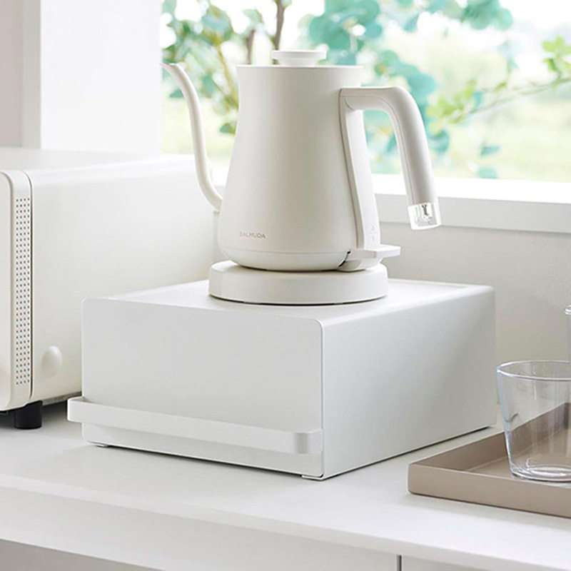 厨房桌面收纳盒抽拉式咖啡机水壶小家电置物架子调料罐杯子储存盒