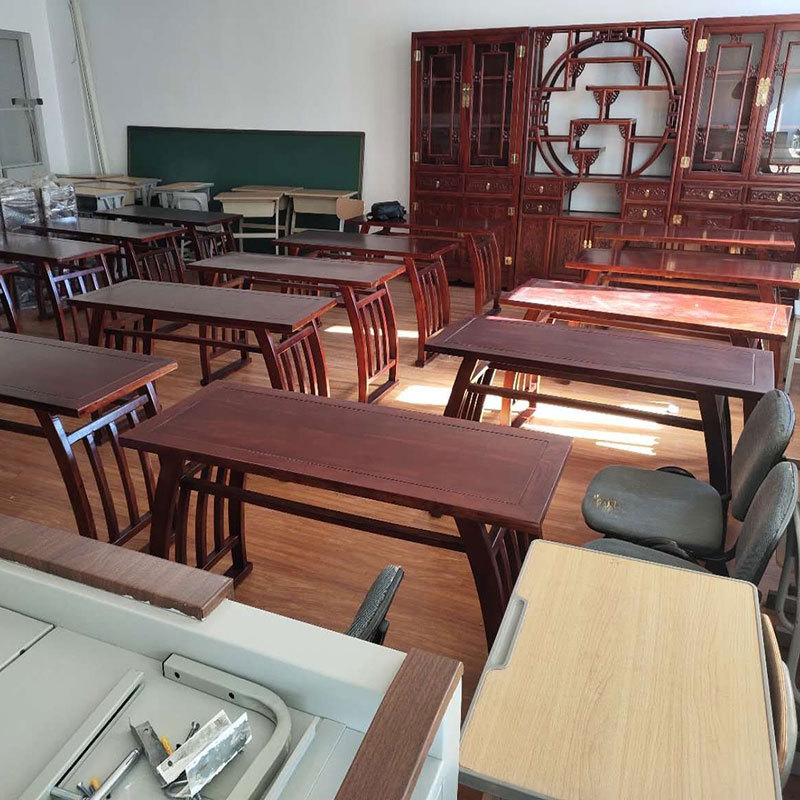 厂家供应 书画桌国学桌学生书法课桌幼儿园书法桌椅围棋象棋两用