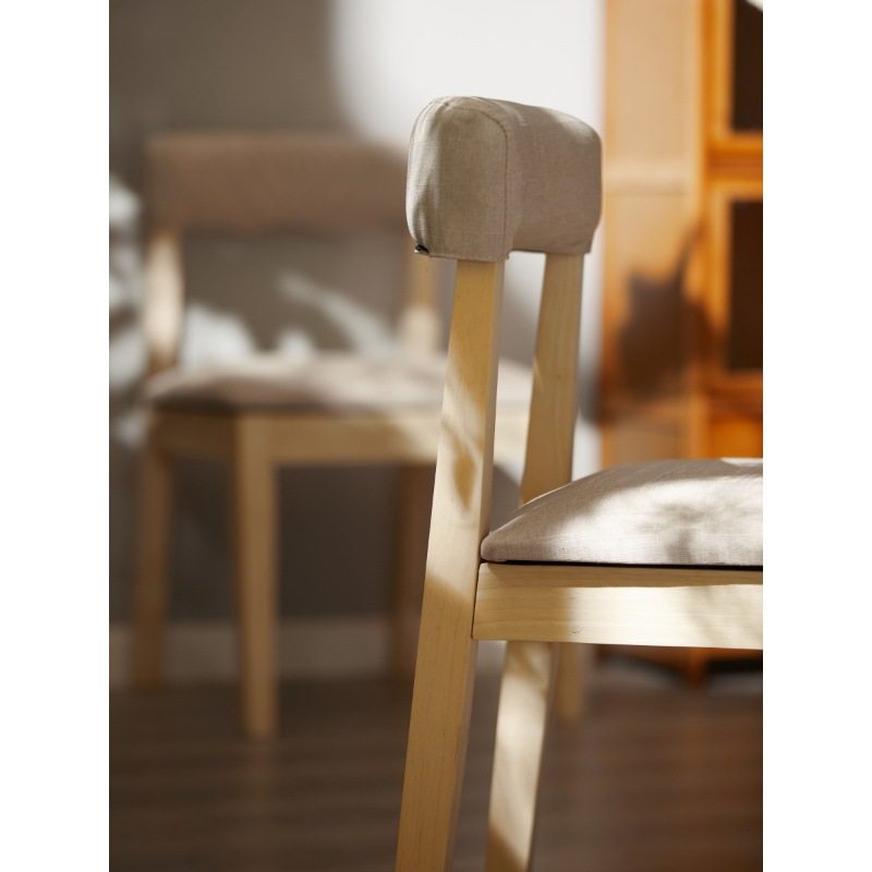 实木现代极简约靠背绿色酒店餐椅组装小户型家用书桌休闲咖啡椅子