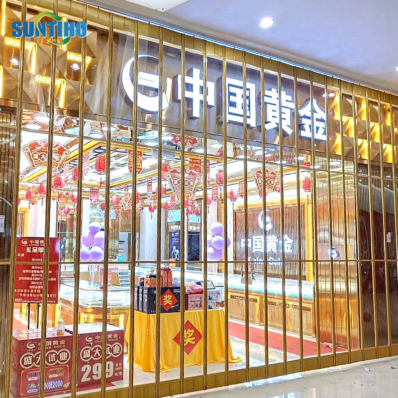 商场室内加厚侧拉门隔断门铝合金带电机推拉门静音水晶折叠门直销