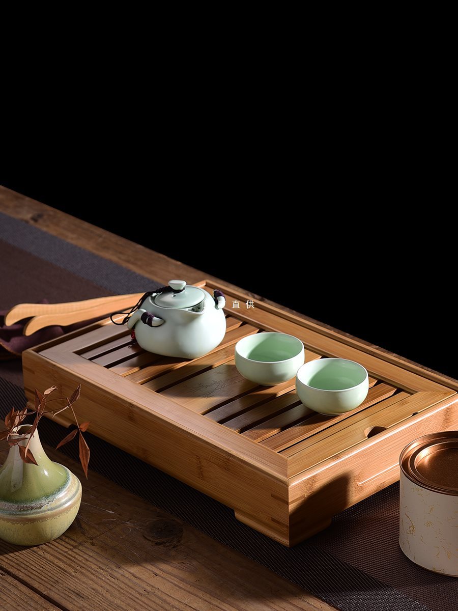 茶盘茶具储水式干泡台小号批发竹制竹子蓄水式长方形家用简约茶台