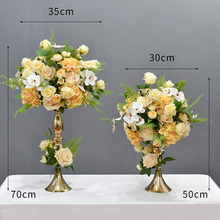 酒店婚礼主桌花餐桌花摆花酒吧ktv仿真花桌面装饰摆件茶几摆台花