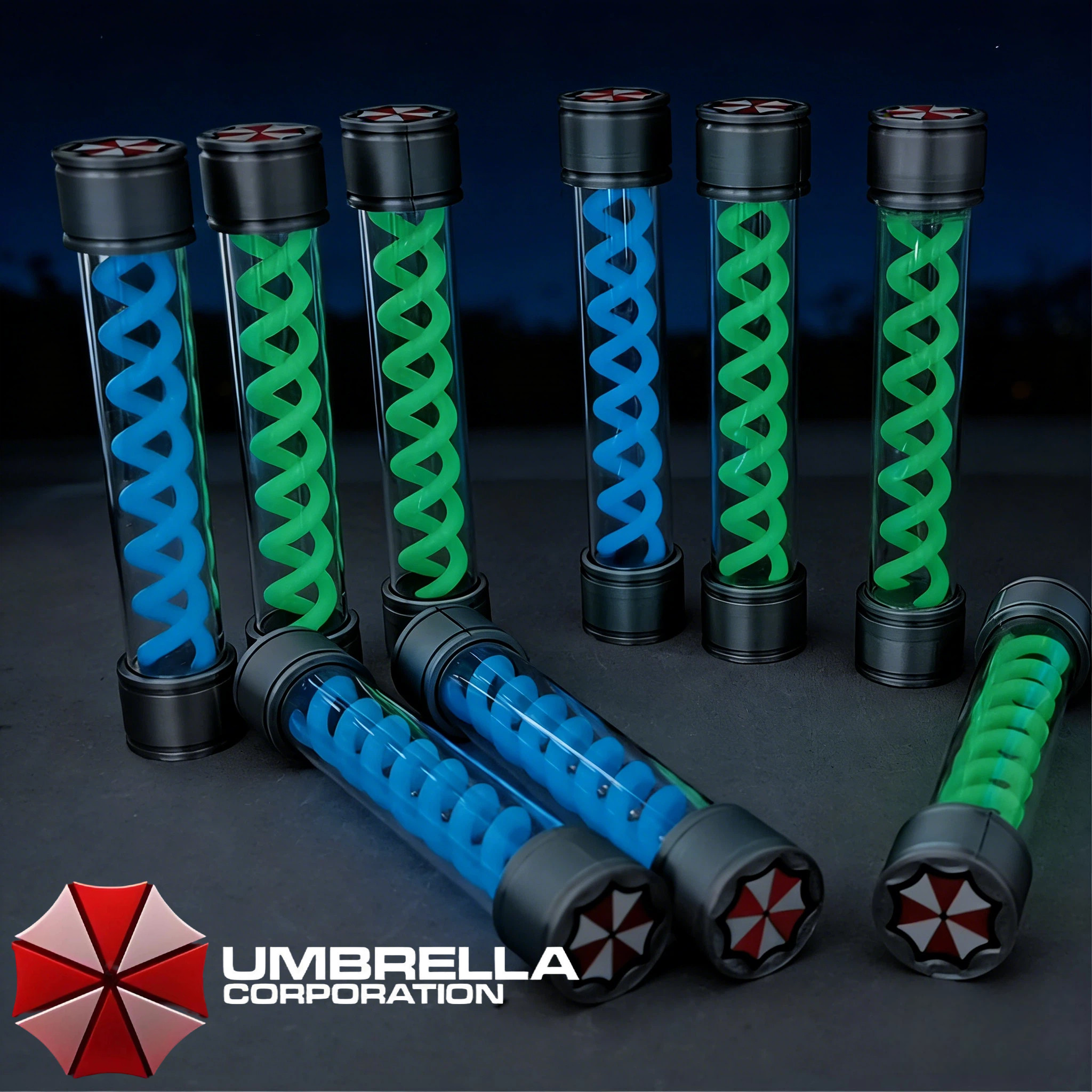 夜光生化危机T病毒螺旋体样本瓶摆件手工塑料仿真等比例模型手办