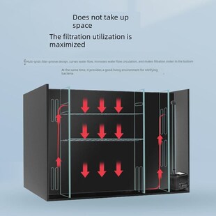 定制亚克力鱼缸过滤器龟缸内置雨淋侧G滤背滤盒增氧静音循环三合
