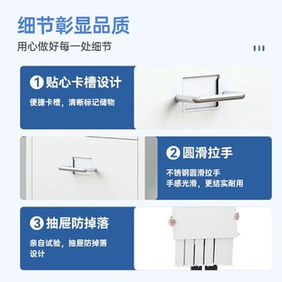 中伟矮柜活动柜文件柜抽屉柜桌下柜床头柜铁皮P柜收纳柜带轮子三