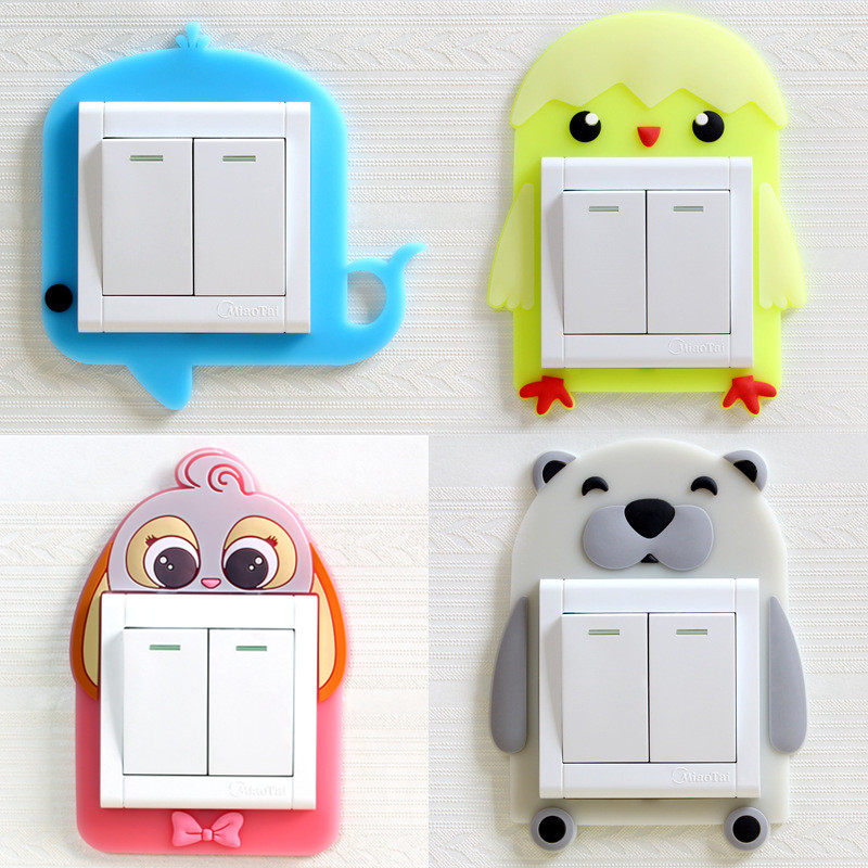 卡通夜光开关贴墙贴客厅开关保护套 插G座装饰套卧室开关装饰4个,居家布艺,开关套,淘宝优惠券,粉丝福利购,淘宝优惠卷