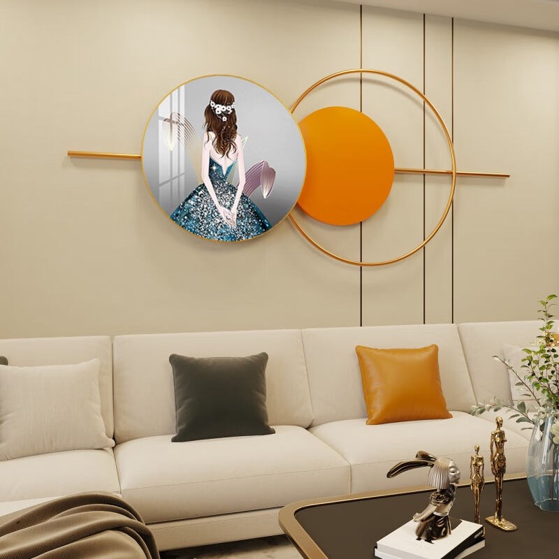 客厅装饰画轻奢铁艺挂件床头装饰画餐厅背景墙挂P饰壁挂免打孔L1-