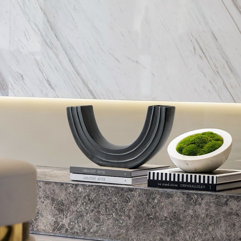 极简侘寂风c抽象手工陶瓷花瓶花器摆件插花装饰样板房酒柜软装饰,家居饰品,装饰摆件,淘宝优惠券,粉丝福利购,淘宝优惠卷