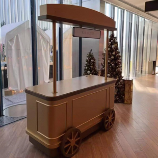 高端门店商场装饰铁艺花车促销车展会展示多功能摊位架引流移动车