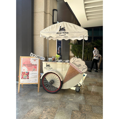 爆款户外移动冰淇淋餐车铁艺美食餐车小吃车商场展示促销车可移动