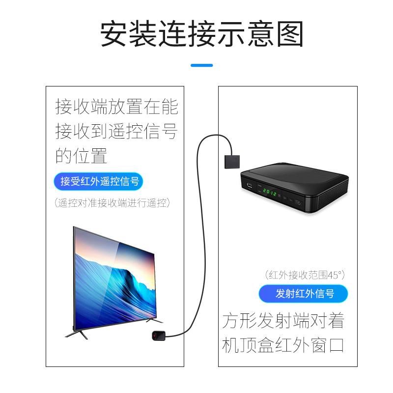 空调摄像机家电通用遥控转发接收器E大J功率红外扩展延长线内置供