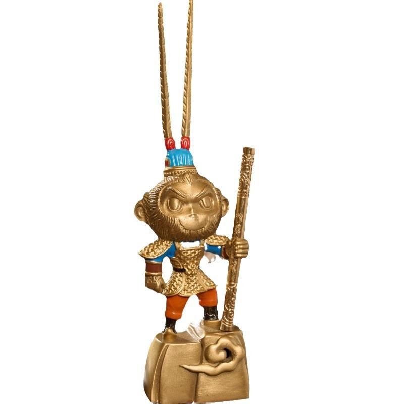 黄铜自在孙悟空茶宠汽车摆u件齐天大圣手办家居桌面送礼金属装饰