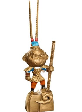 黄铜自在孙悟空茶宠汽车摆u件齐天大圣手办家居桌面送礼金属装饰