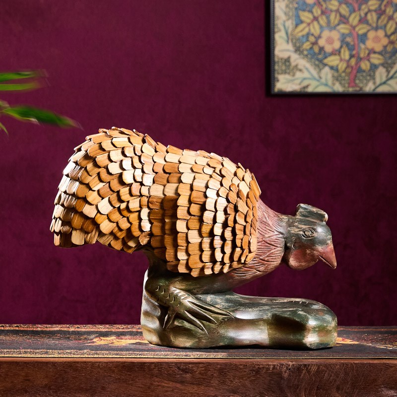 东南亚工艺品实木雕刻母鸡孵蛋觅食玄关摆件动物模U型农场家禽道