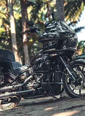 Cyclops哈i雷摩托车软尾改装一字前护杠 M8用DS风格亮黑防摔杠