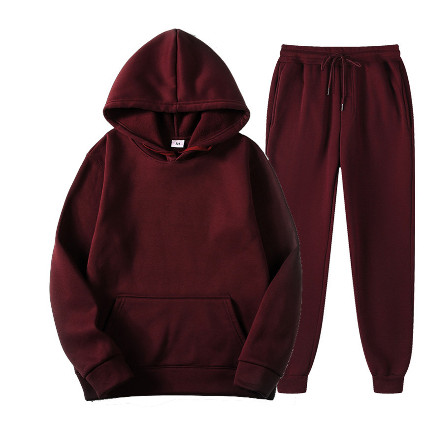 Thick hoodie trousers sports set加厚连帽衫长裤情侣款运动套装