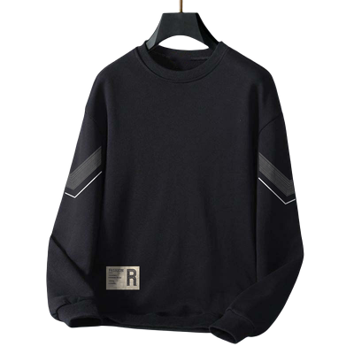 长袖t恤男秋冬季ins潮牌宽松加厚休闲打底衫青年学生印花圆领卫衣