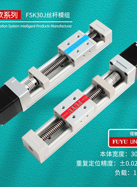 FUYU双轨丝杆滑台微型精密步进电机移动数控直线导轨线性滑台模组