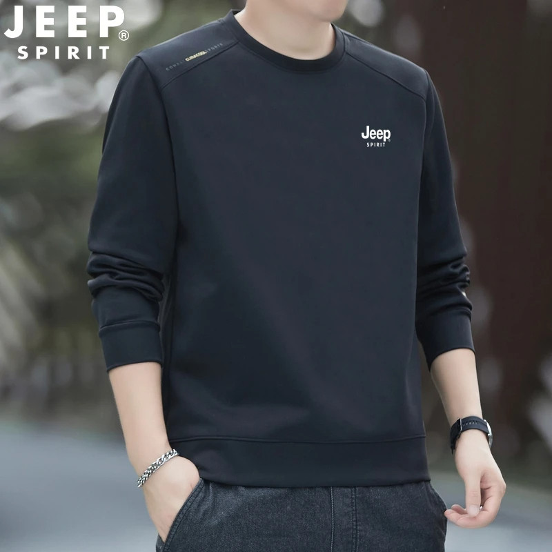 吉普JEEP卫衣男春秋款圆领2026新款中年爸爸长袖男士休闲运动