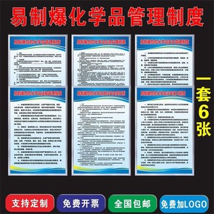 易制毒易制爆化学品安全管理制度牌易制爆危险化学品W应急处置预