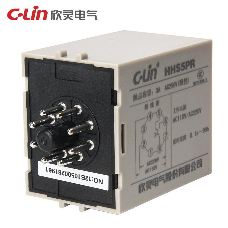 C-Lin欣灵 双延时循环时间继电器 HHS5PR AC22O0V DC24V拔码双时