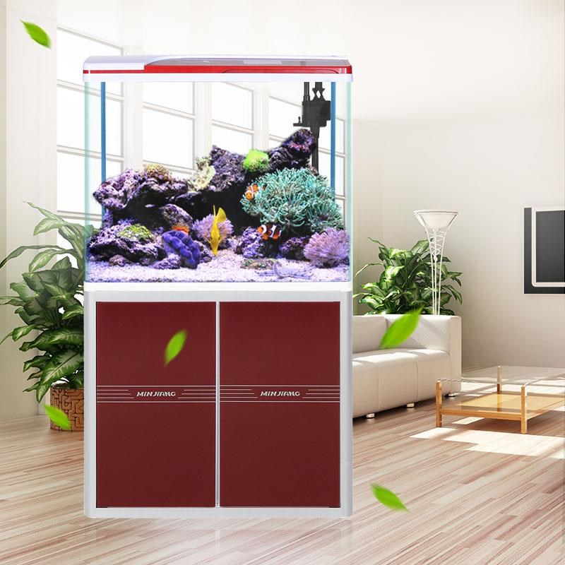 GKV闽江鱼缸风水族箱小型客厅家金用中型型生Q态玻璃大鱼缸底滤水