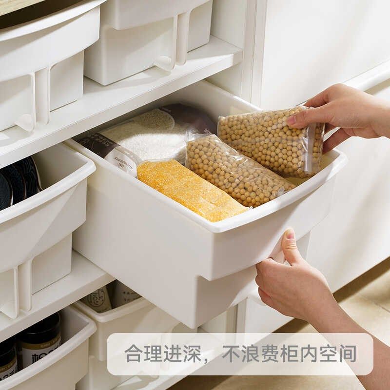 几仓带把手吊柜收纳盒家用厨房z橱柜高位收纳筐日式杂物顶柜整理,收纳整理,橱柜收纳筐,淘宝优惠券,粉丝福利购,淘宝优惠卷