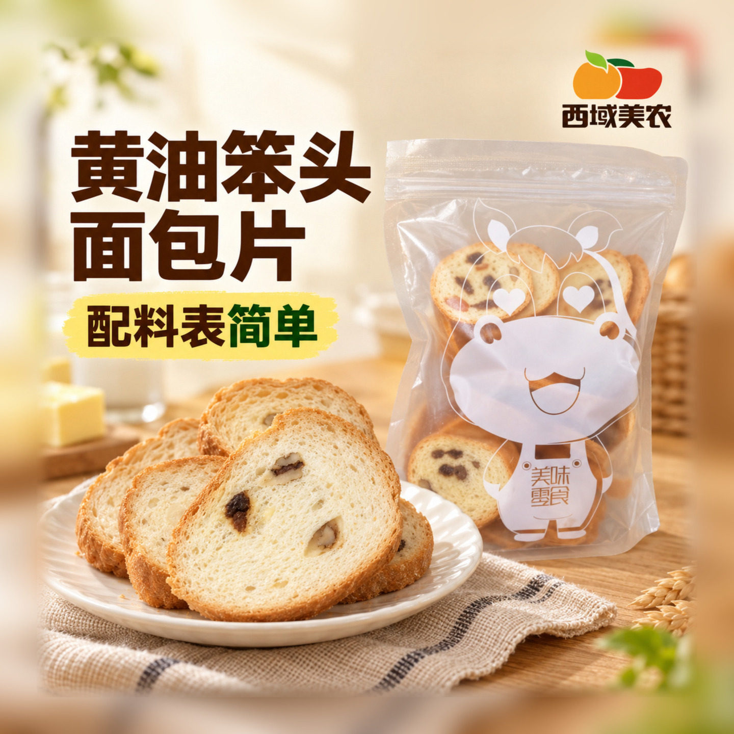 西域美农笨头面包9.9尝鲜切片大列巴边角料休闲食品简装早餐面包