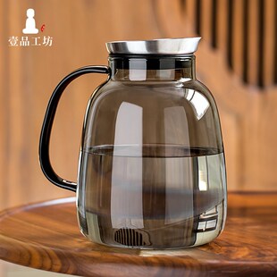 冷水壶玻璃耐高温家用大容量凉水杯高颜值装水容器夏Y天冷泡果茶