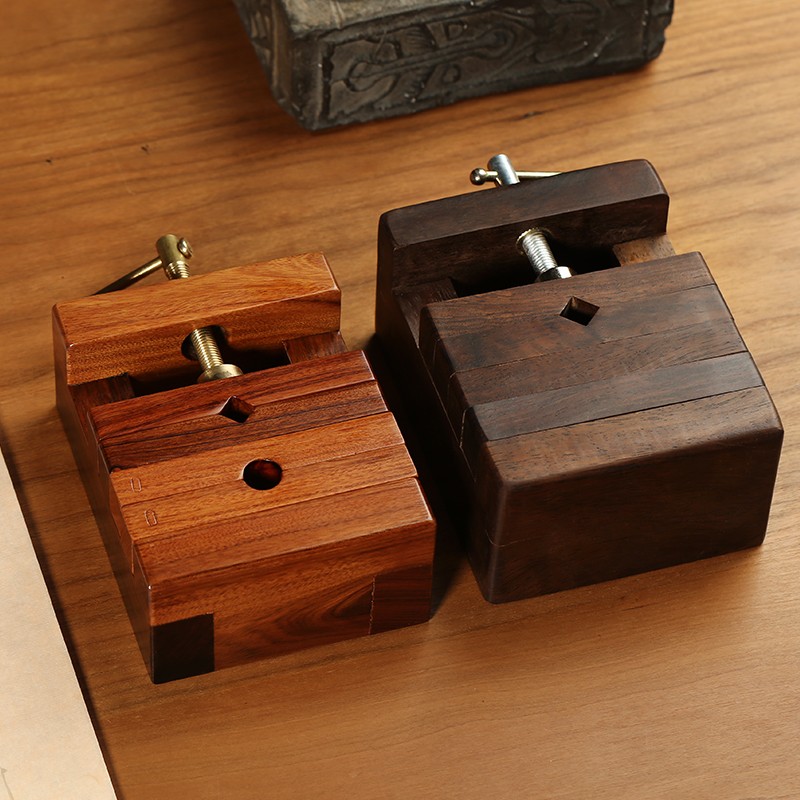 大号酸枝木印床  实木印床印章刻床夹G具 印石刻章 文房篆刻工具