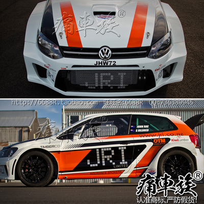 大众新POLO车贴拉花 WRC赛车整车全车E贴纸 GTI装饰改装 高尔夫7