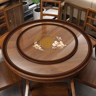 中式透明软玻璃PVC圆桌桌布防水防油防烫免洗圆形餐桌垫塑料台布