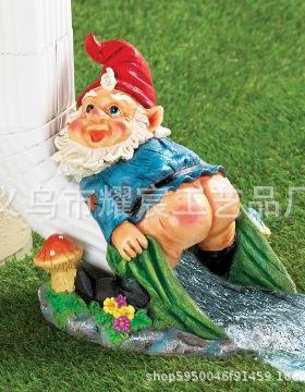 新款月亮侏儒搞笑落水管扩大器盖装饰树脂工艺品户外雕像