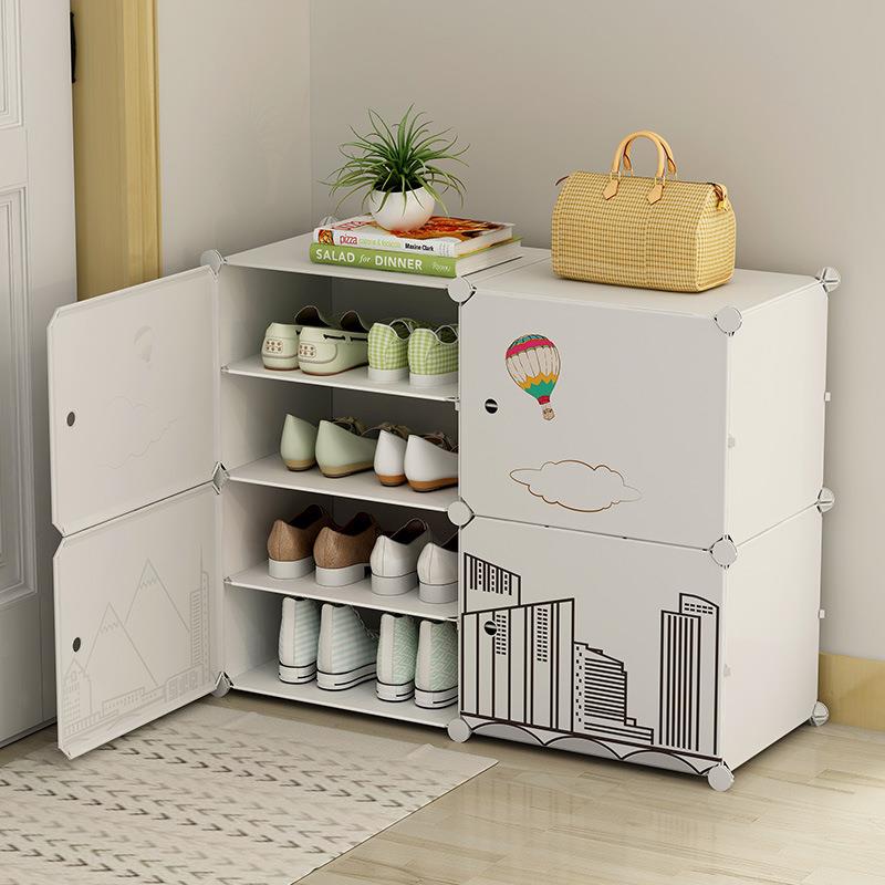 鞋柜家用门口省空间大容量门口外简易鞋架楼道经济型实木简约