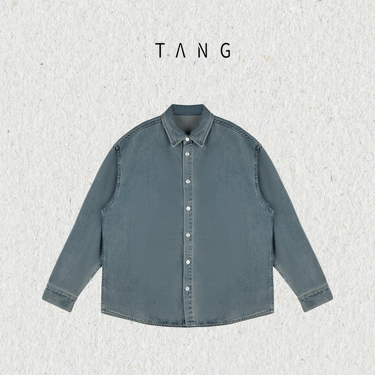 阿汤哥TANG纯棉水洗做旧牛仔衬衫秋季新款男牛仔休闲宽松衬衣上衣,男装,牛仔衬衫,淘宝优惠券,粉丝福利购,淘宝优惠卷