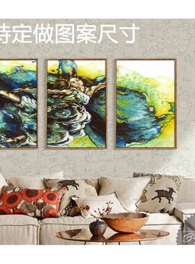 网红教舞蹈班室装饰画背景墙壁画芭蕾挂画学校装饰品走廊三联画横